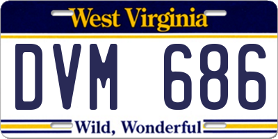 WV license plate DVM686
