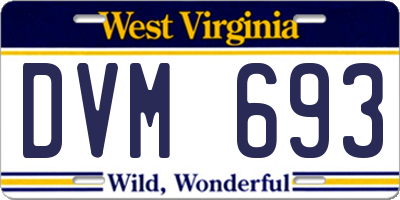 WV license plate DVM693