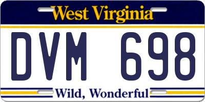 WV license plate DVM698