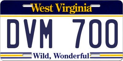 WV license plate DVM700