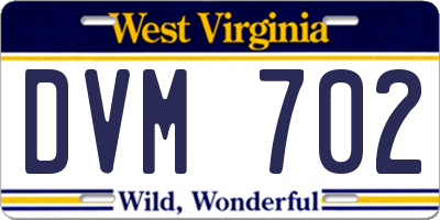 WV license plate DVM702