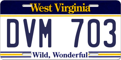 WV license plate DVM703