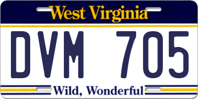 WV license plate DVM705