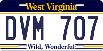 WV license plate DVM707