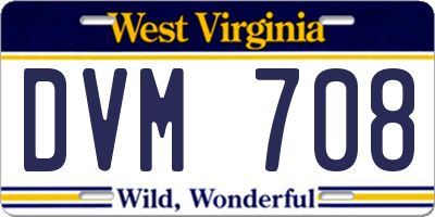WV license plate DVM708