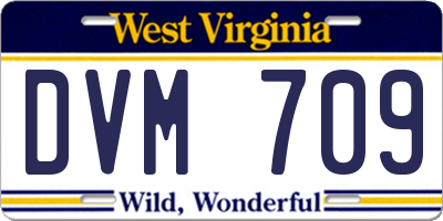 WV license plate DVM709