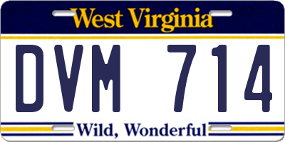 WV license plate DVM714
