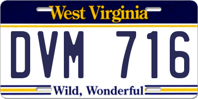 WV license plate DVM716