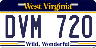WV license plate DVM720