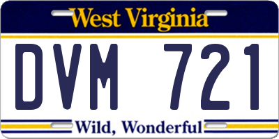 WV license plate DVM721