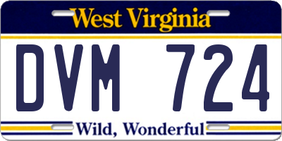 WV license plate DVM724