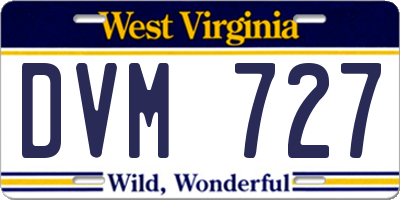 WV license plate DVM727
