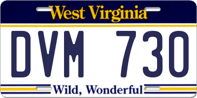 WV license plate DVM730