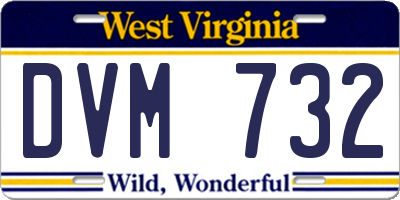 WV license plate DVM732