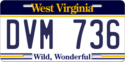 WV license plate DVM736