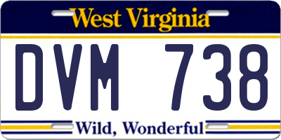 WV license plate DVM738