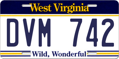 WV license plate DVM742