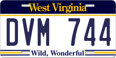 WV license plate DVM744