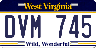 WV license plate DVM745