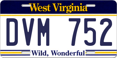 WV license plate DVM752