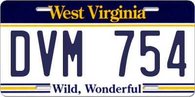 WV license plate DVM754