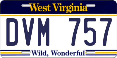WV license plate DVM757