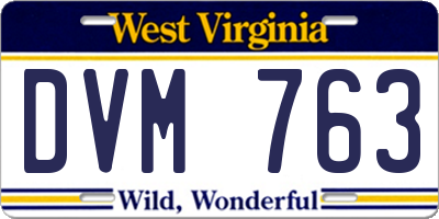 WV license plate DVM763