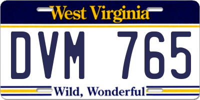 WV license plate DVM765