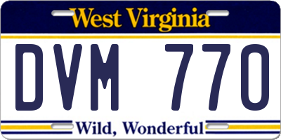 WV license plate DVM770