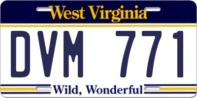 WV license plate DVM771