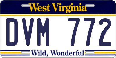 WV license plate DVM772