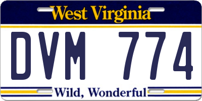 WV license plate DVM774