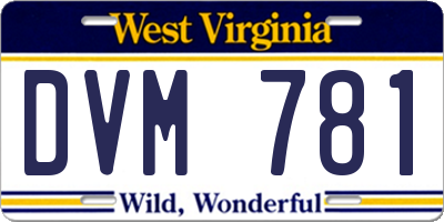 WV license plate DVM781