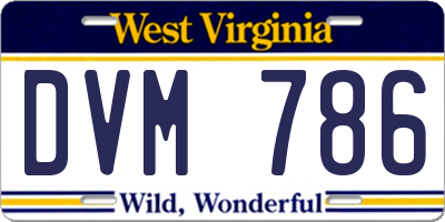 WV license plate DVM786