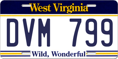 WV license plate DVM799