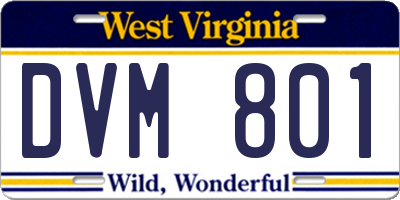 WV license plate DVM801