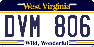 WV license plate DVM806