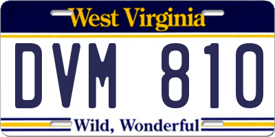 WV license plate DVM810