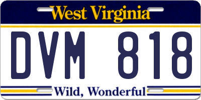 WV license plate DVM818