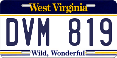 WV license plate DVM819