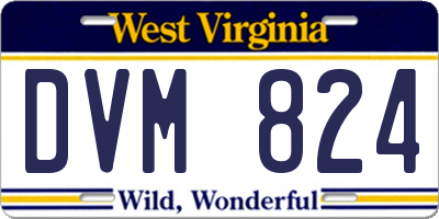 WV license plate DVM824