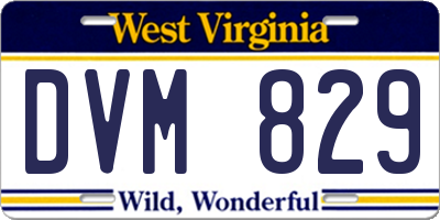 WV license plate DVM829