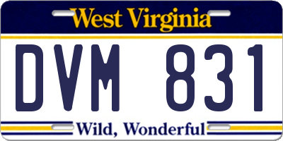 WV license plate DVM831