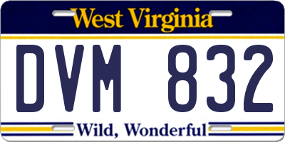 WV license plate DVM832