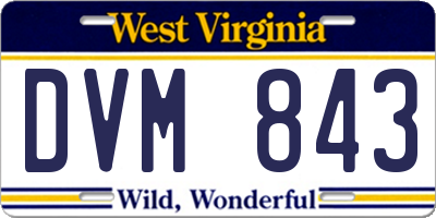 WV license plate DVM843