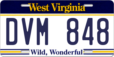 WV license plate DVM848