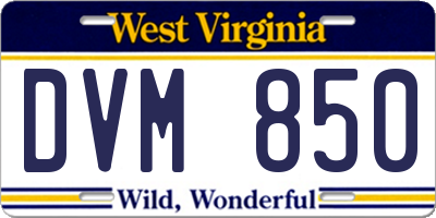 WV license plate DVM850