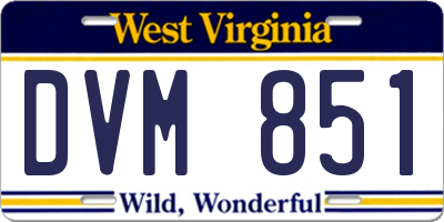WV license plate DVM851