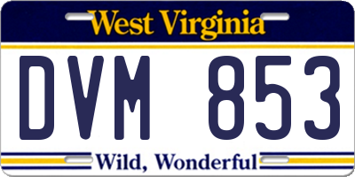 WV license plate DVM853