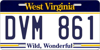 WV license plate DVM861